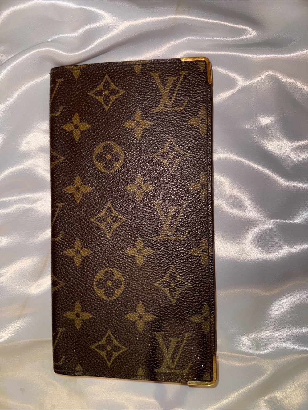 Louis Vuitton Monogram Canvas Long Wallet in Brown and Gold-Tone